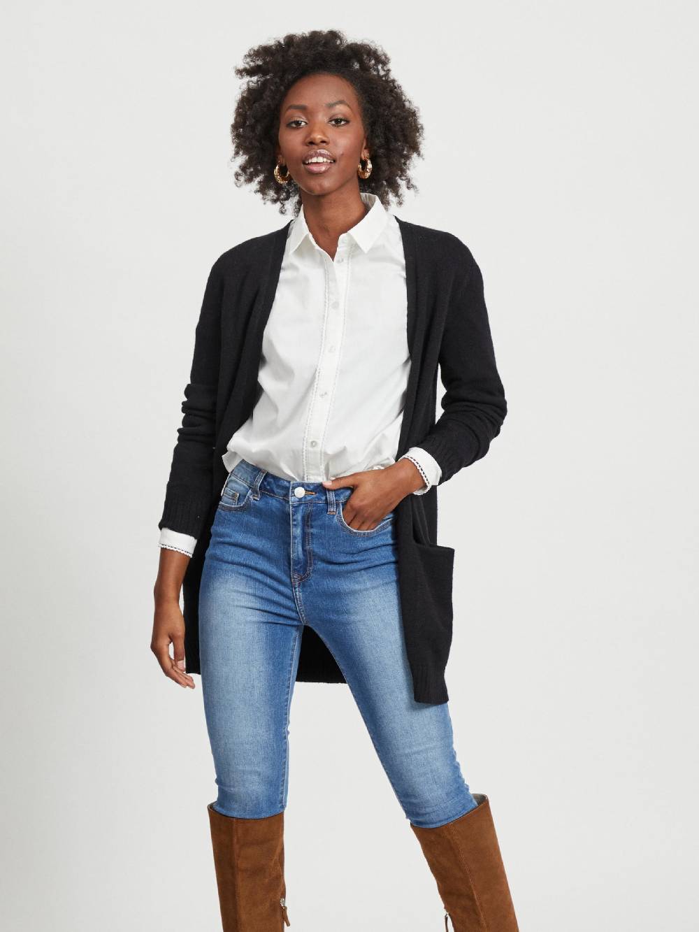 VILA Knit Cardigan 'Ril' in Black Angebote