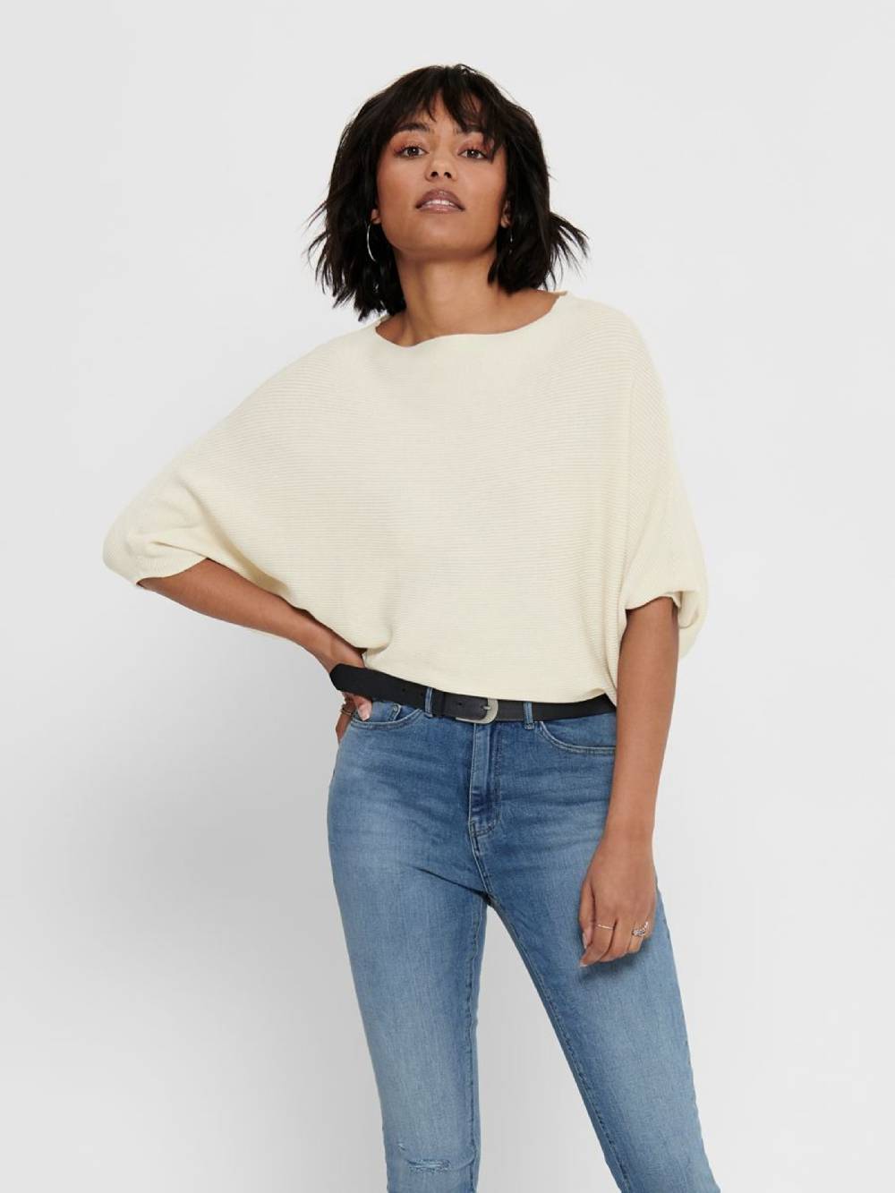 JDY Sweater 'JDYNew Behave' in Sand Schlussverkauf