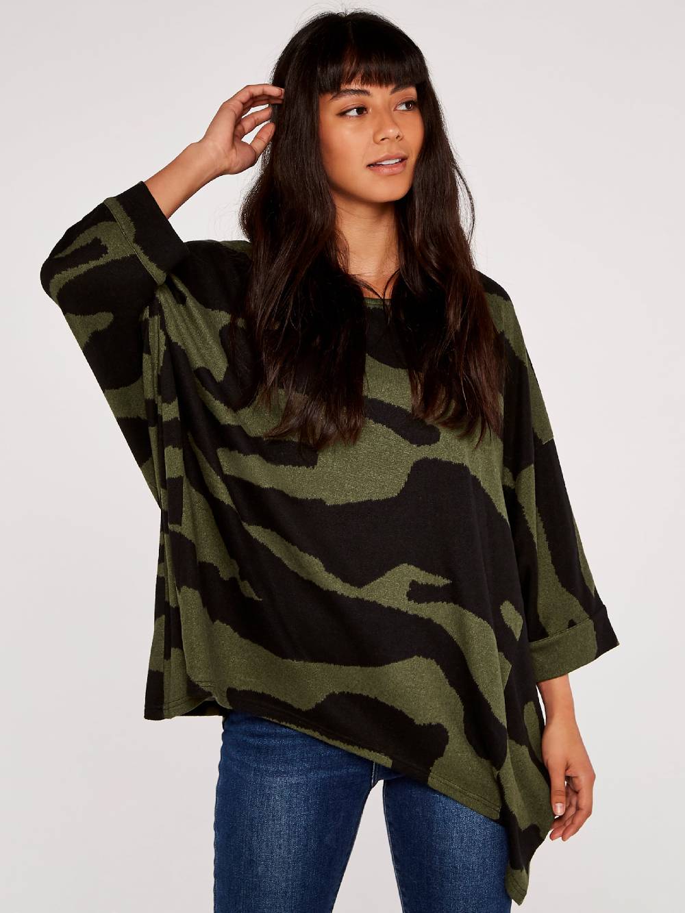 Apricot Oversized Sweater in Khaki Preisnachlass