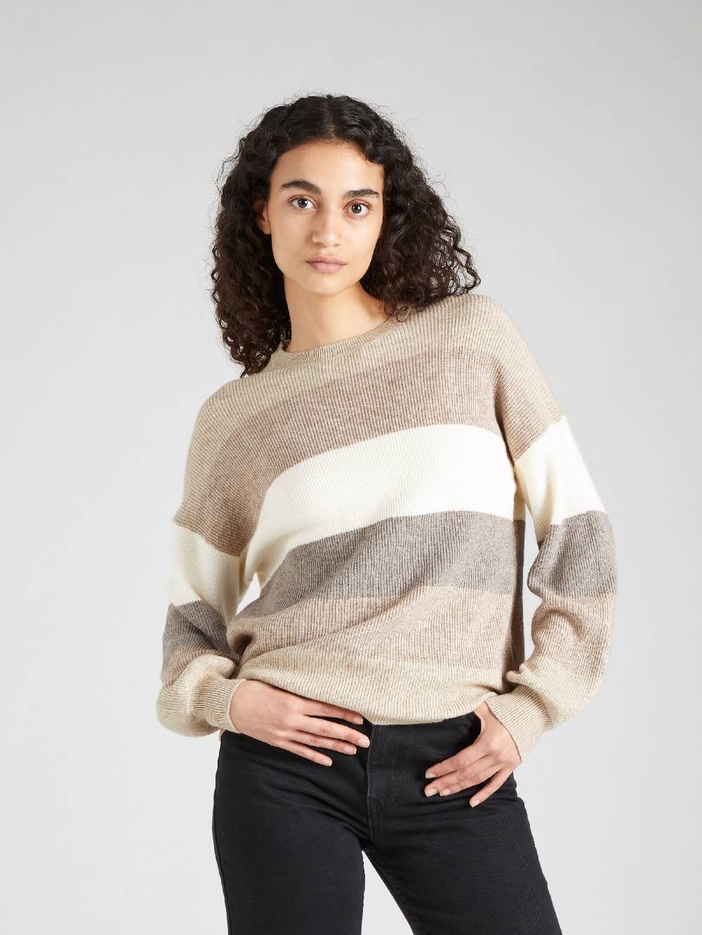ONLY Sweater 'Atia' in Dark Beige, Mottled Beige Weihnachtsangebot