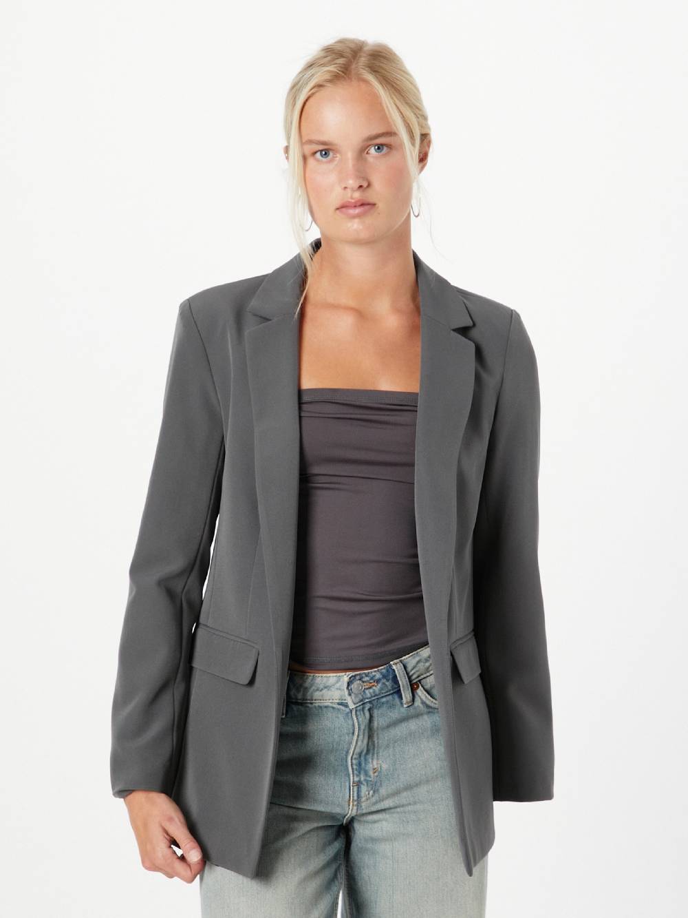 PIECES Blazer 'PCBOZZY' in Grey Kostenlose Rückgabe