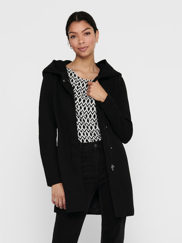 ONLY Between-Seasons Coat 'ONLSedona' in Black Bis zu 65% Rabatt