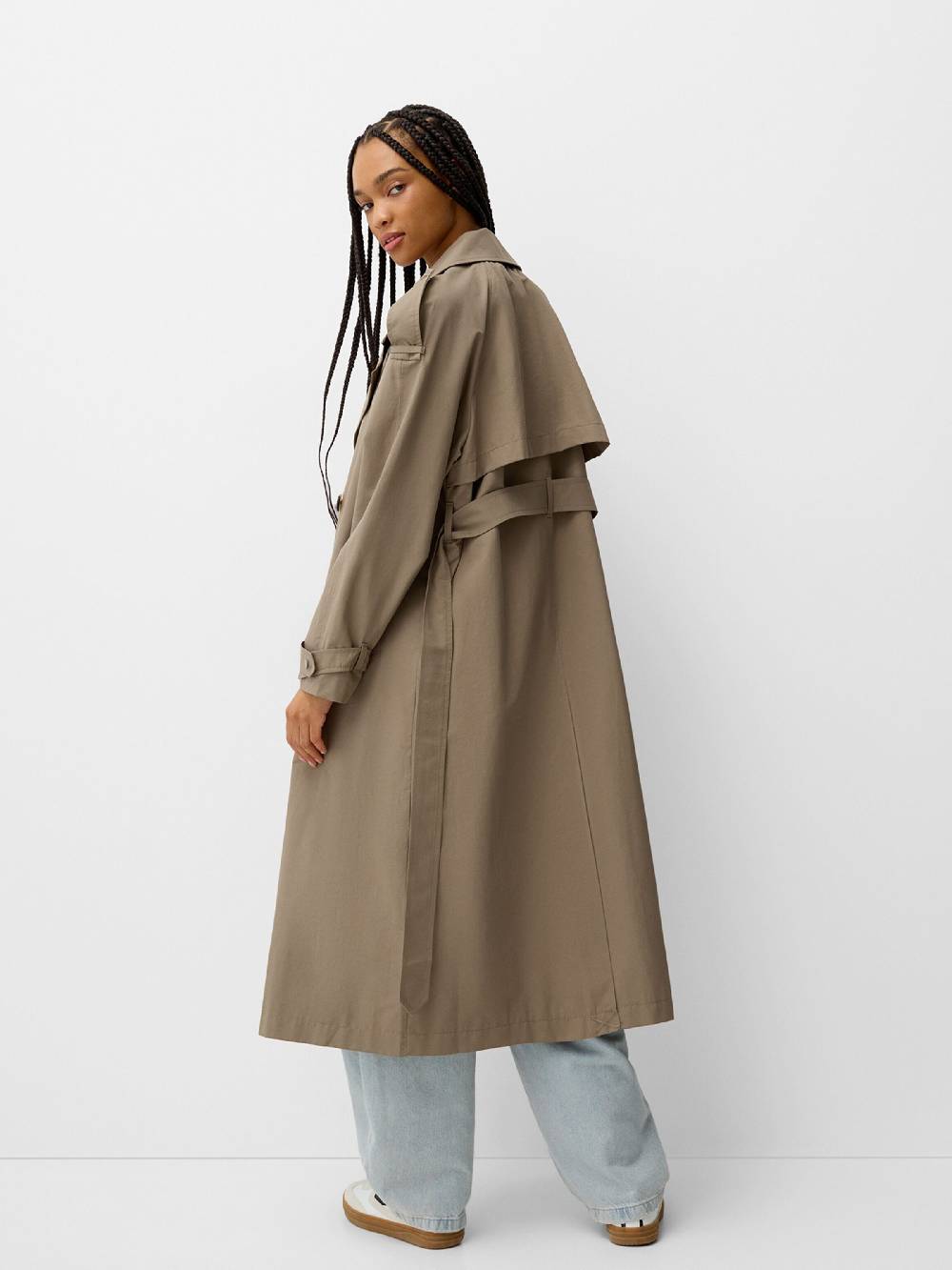Bershka Between-Seasons Coat in Dark Beige Discount Store für neue Produkte