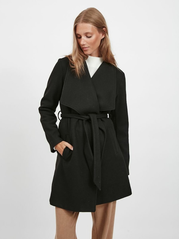 VILA Between-Seasons Coat 'Cooley' in Black Fabrikladen