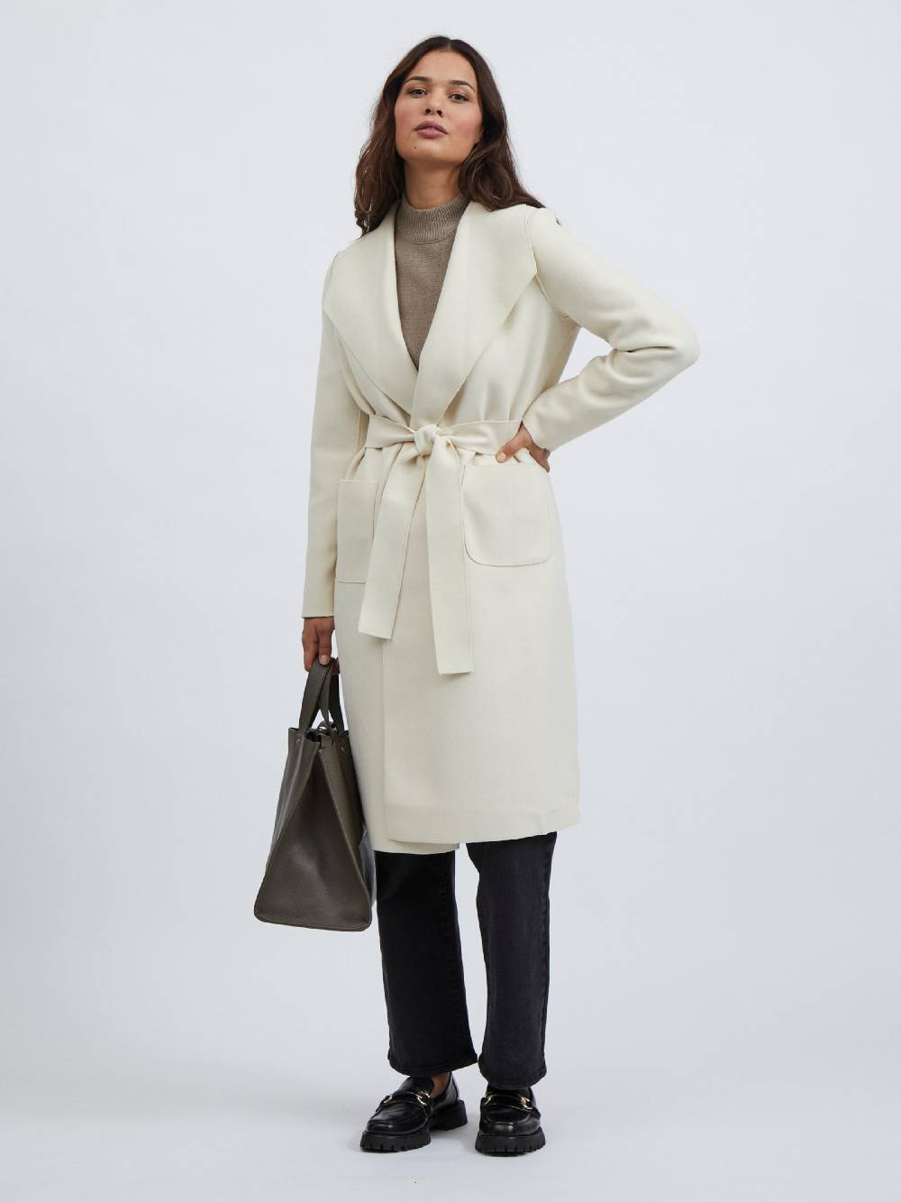 VILA Between-Seasons Coat 'VIJuice' in Cream Im Verkauf