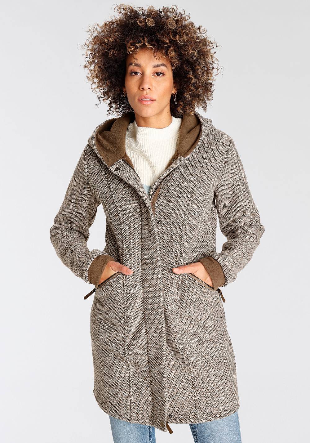 POLARINO Between-Seasons Coat in Brown 50% Rabatt für begrenzte Zeit