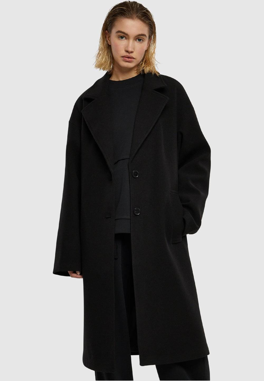Urban Classics Between-Seasons Coat in Black Outlet