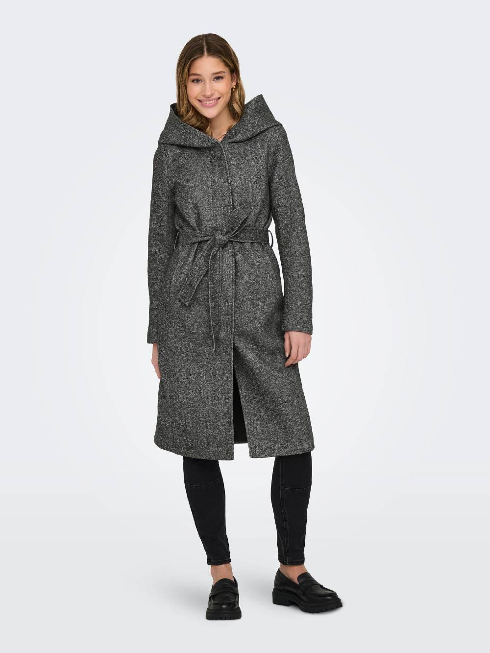 ONLY Between-Seasons Coat 'ONLSedona' in Mottled Grey Schlussverkauf