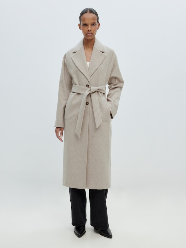 EDITED Between-Seasons Coat 'Cecilia' in Mottled Beige Fabrikverkauf