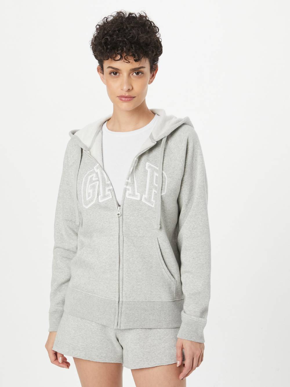 GAP Zip-Up Hoodie in Mottled Grey Cyber Monday