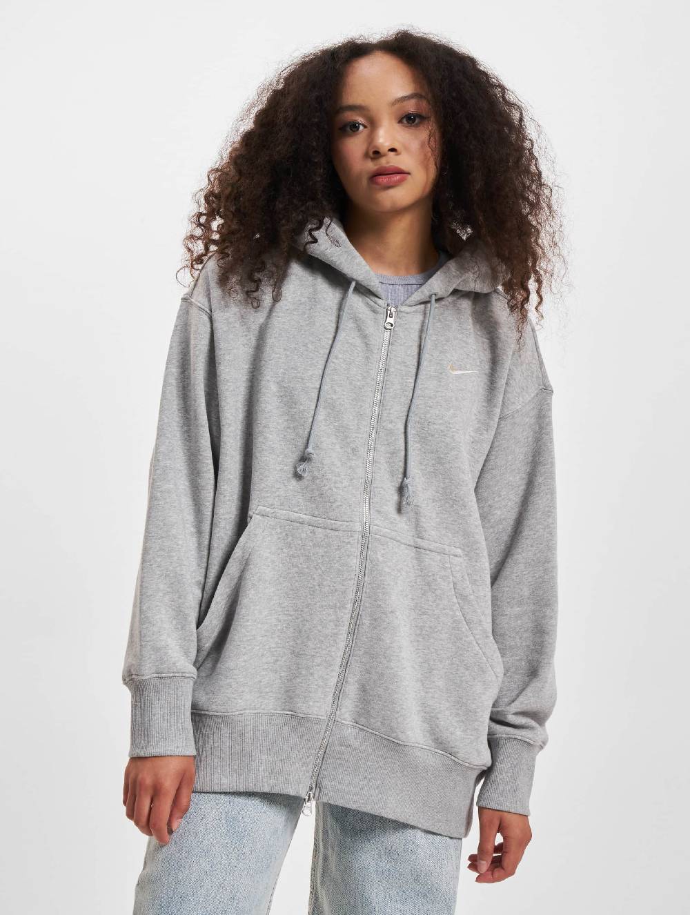 Nike Sportswear Zip-Up Hoodie 'Phoenix FLC' in Mottled Grey Jubiläumsangebot