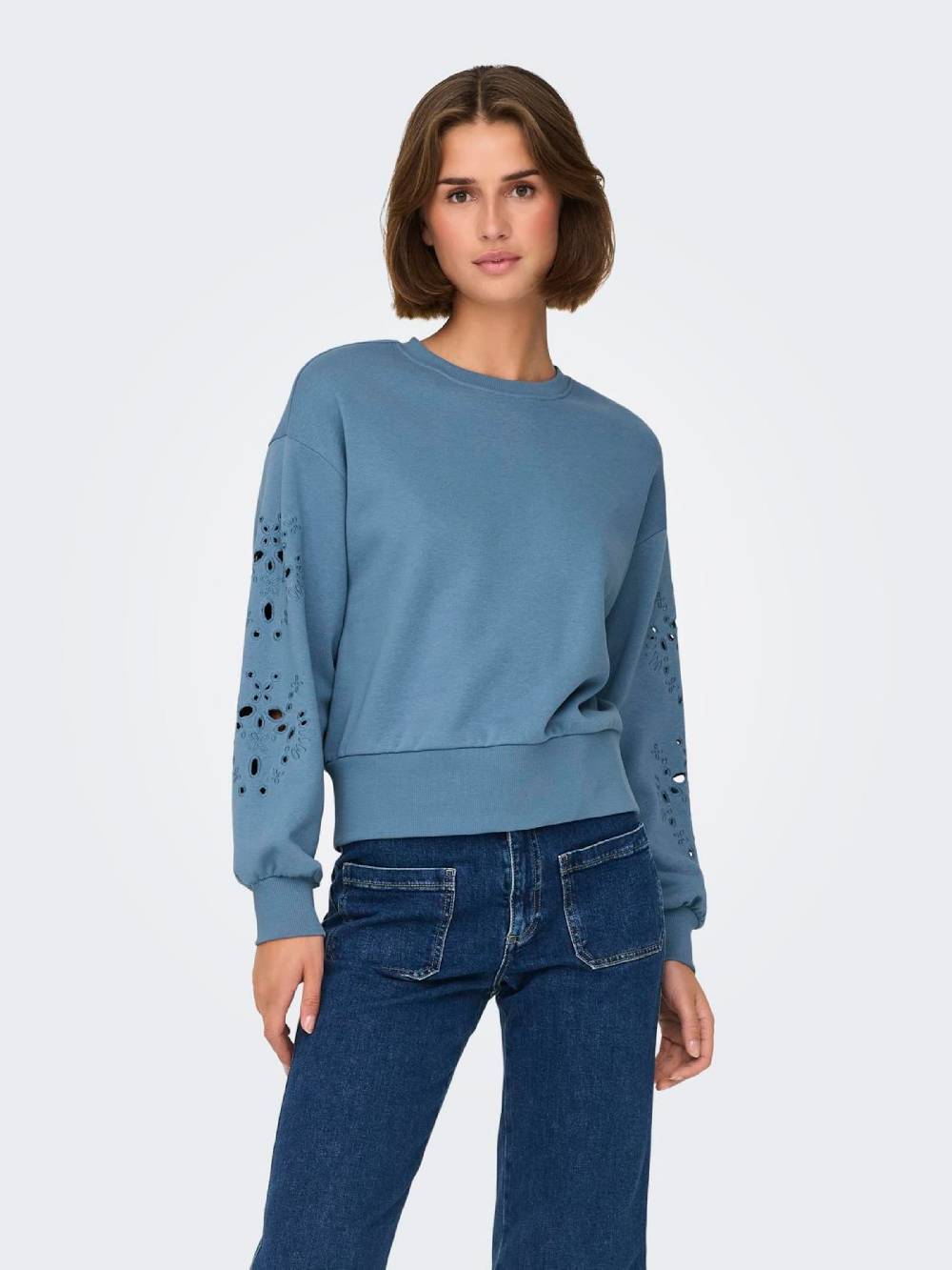 ONLY Sweatshirt 'ONLWinnie' in Blue Lagerräumung