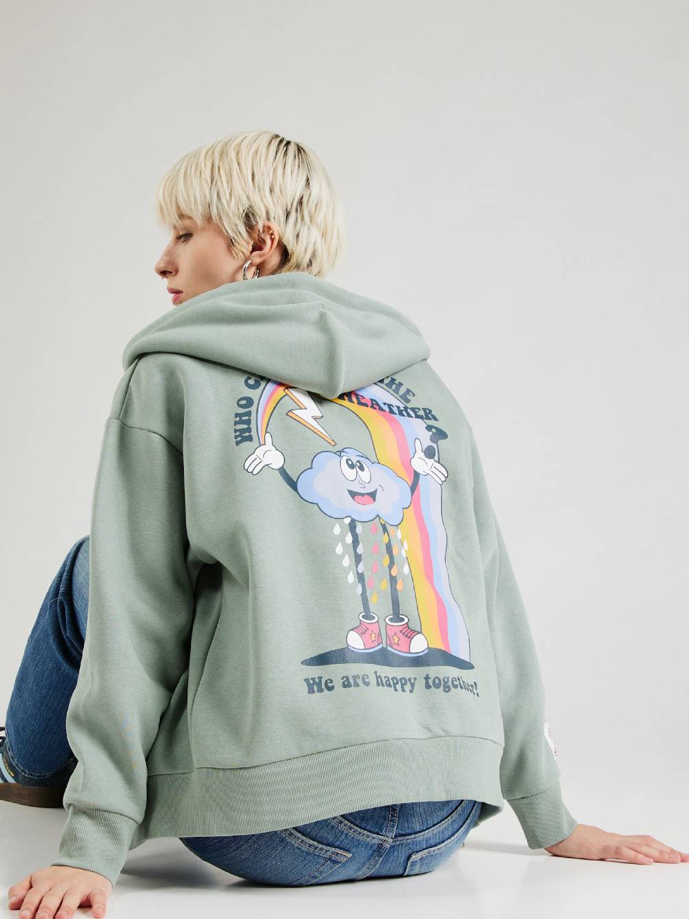 Eight2Nine Zip-Up Hoodie in Mint Zeitlich begrenztes Angebot