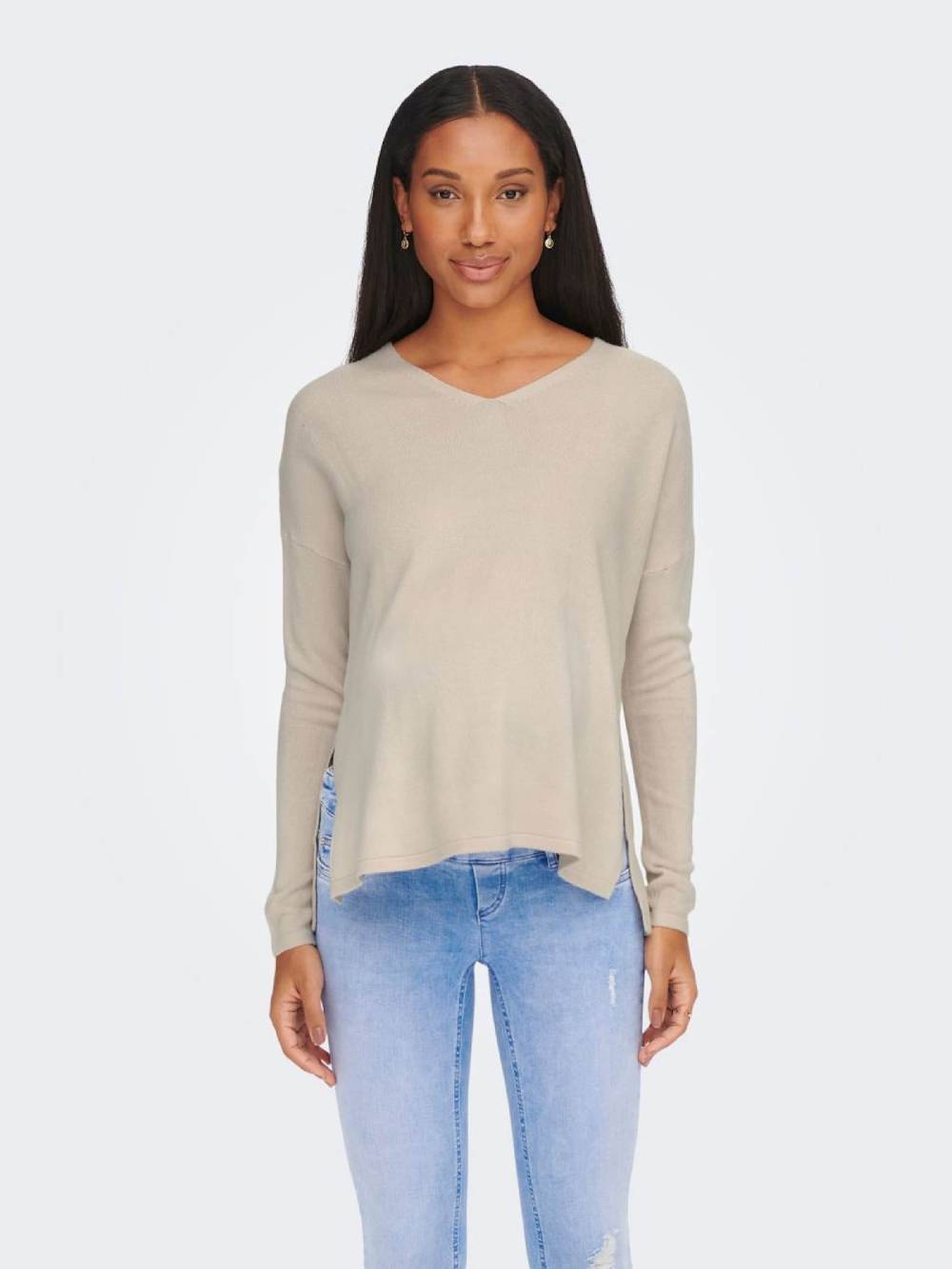 Only Maternity Sweater 'OLMAMALIA' in Beige Kostenlose Rückgabe