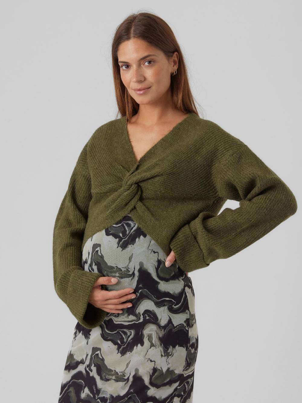 MAMALICIOUS Sweater 'MLSvala' in Dark Green Neueste Stile