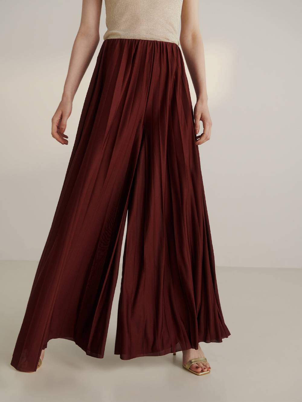 Guido Maria Kretschmer Women Wide leg Pants 'Samantha' in Bordeaux Auslauf