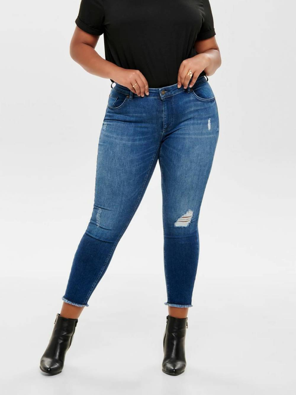 ONLY Carmakoma Skinny Jeans 'Willy' in Blue Denim Meist gekauft