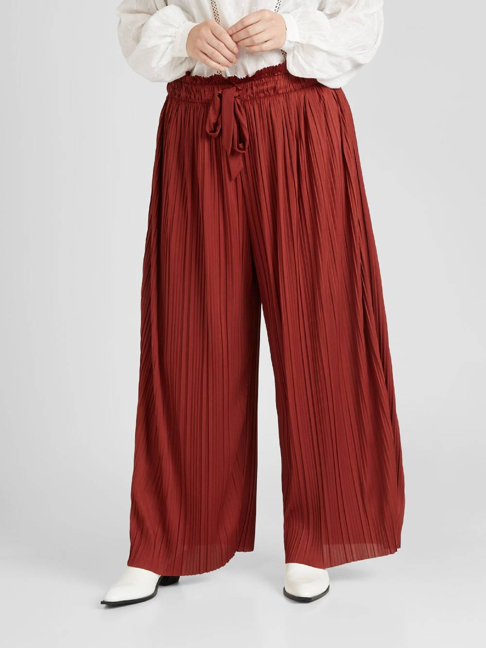 ABOUT YOU Curvy Wide leg Pants 'Elena' in Brown Blitzverkäufe