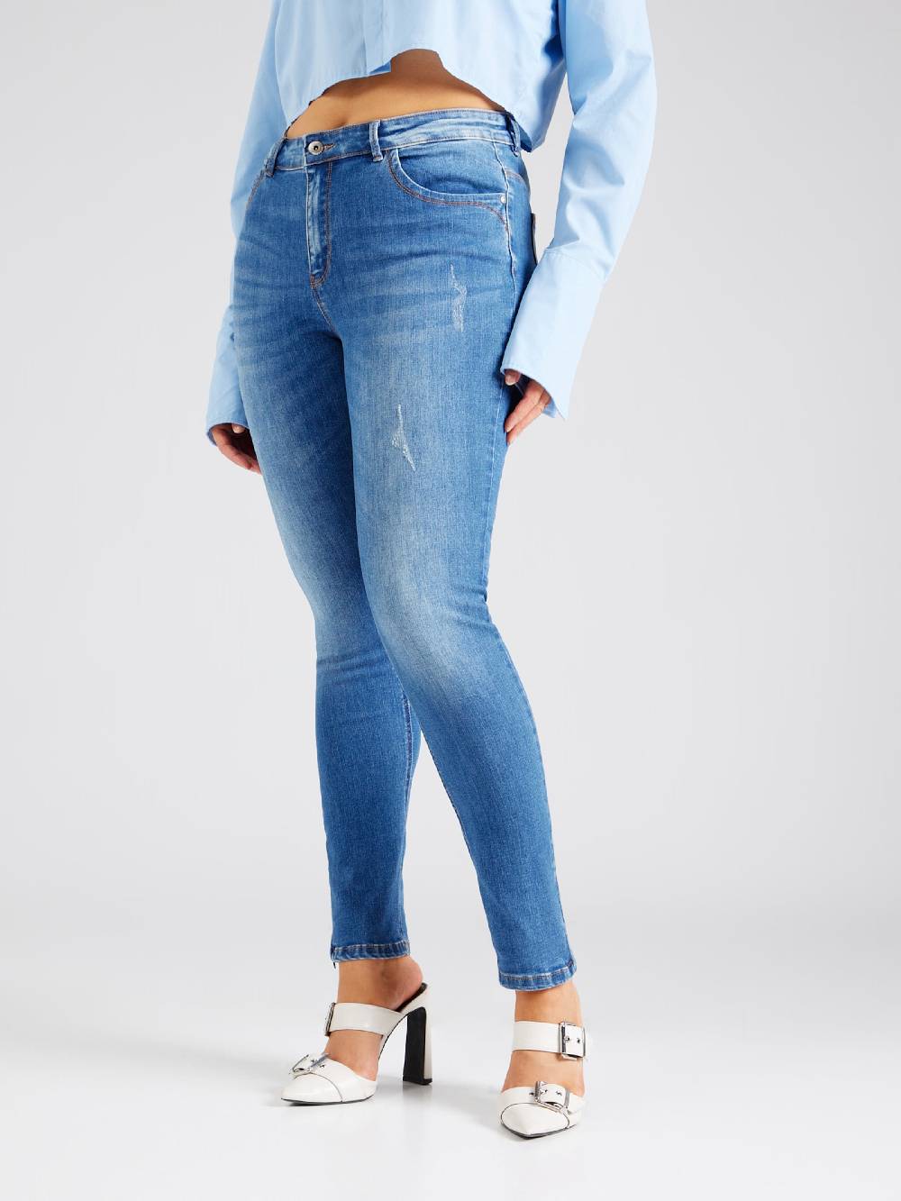 ONLY Carmakoma Skinny Jeans 'Karla' in Blue Denim Fabrik Onlineshop