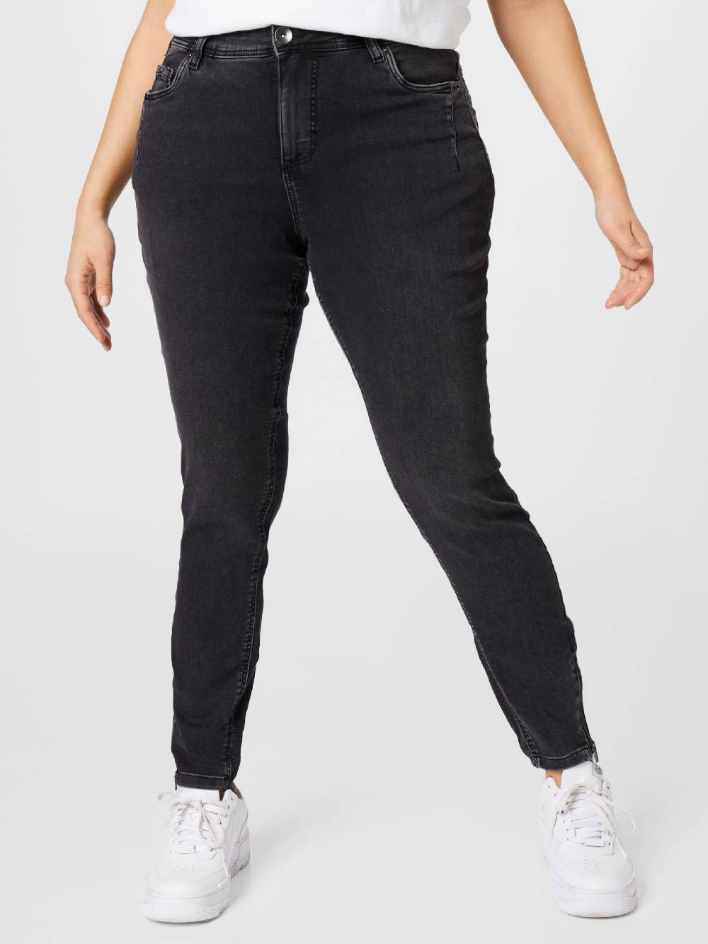 Zizzi Skinny Jeans 'Amy' in Grey Denim Saisonschlussverkauf