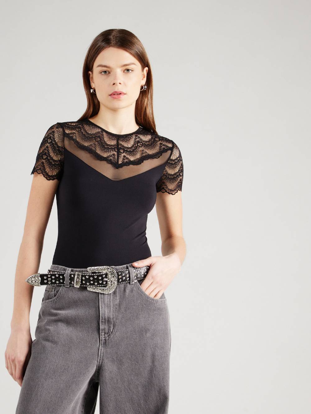 ABOUT YOU Shirt Bodysuit in Black VIP-Rabatte