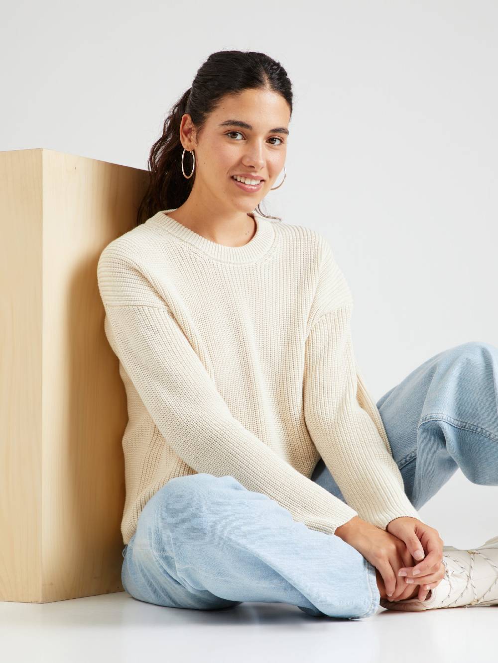 ARMEDANGELS Sweater 'NURIAA' in Wool White JETZT KAUFEN