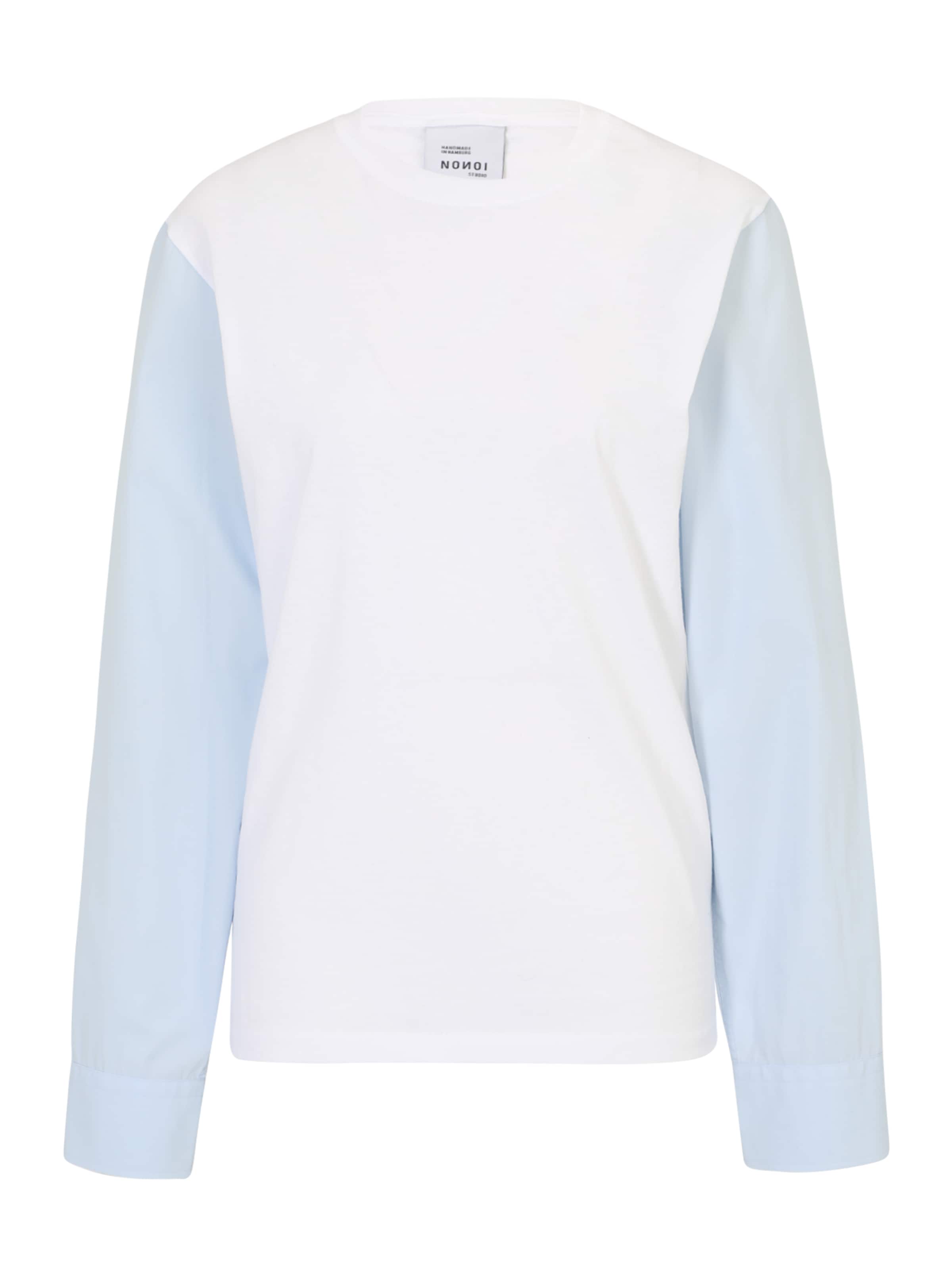NONOI Studio Blouse 'Nonoi' in Sky Blue, White Günstig kaufen