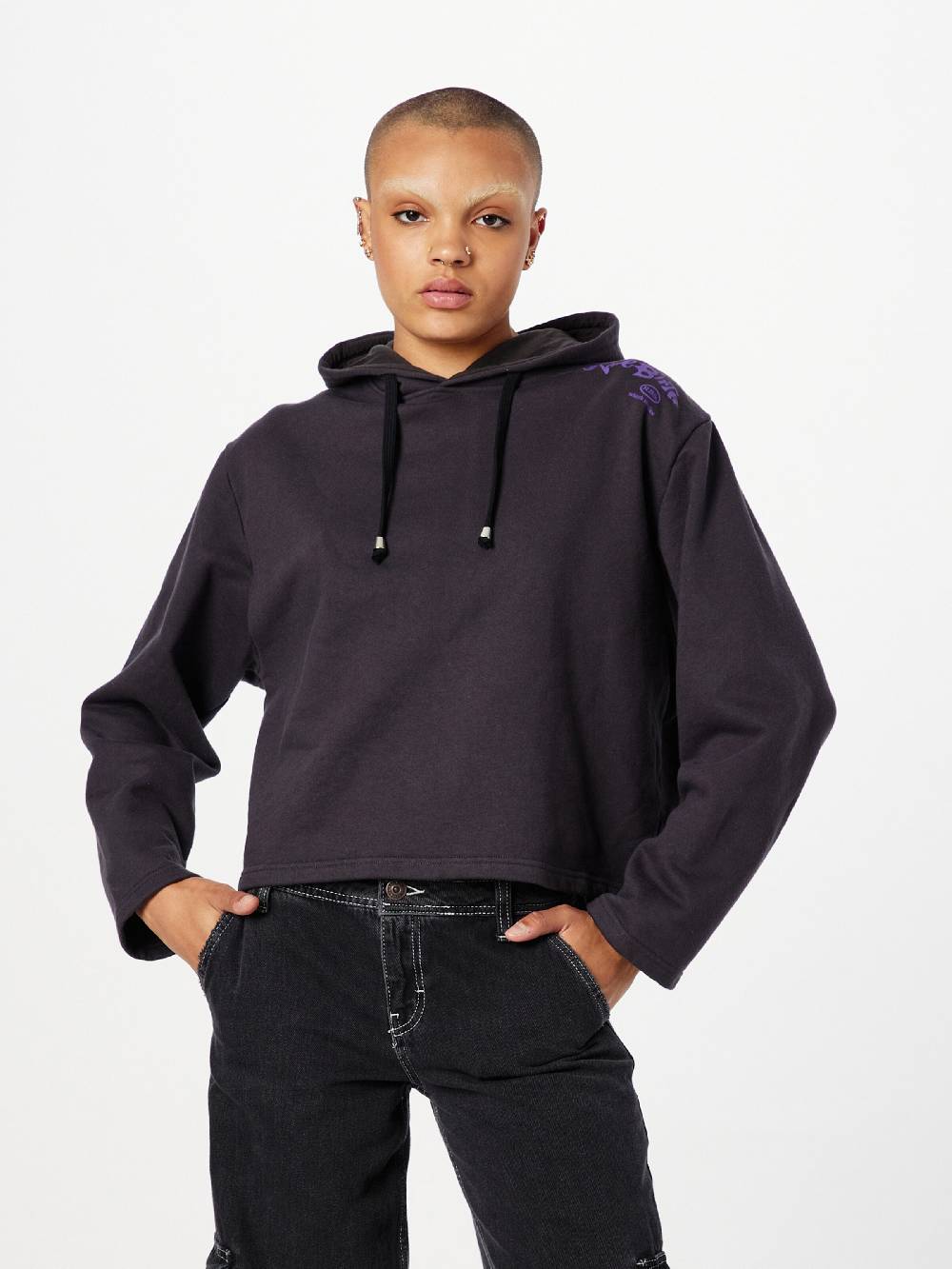 Rebirth Studios Sweatshirt 'Harry' in Anthracite Online Shopping