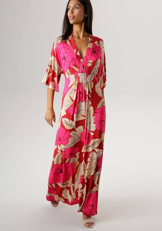 Aniston SELECTED Summer Dress in Dark Red Räumungsverkauf