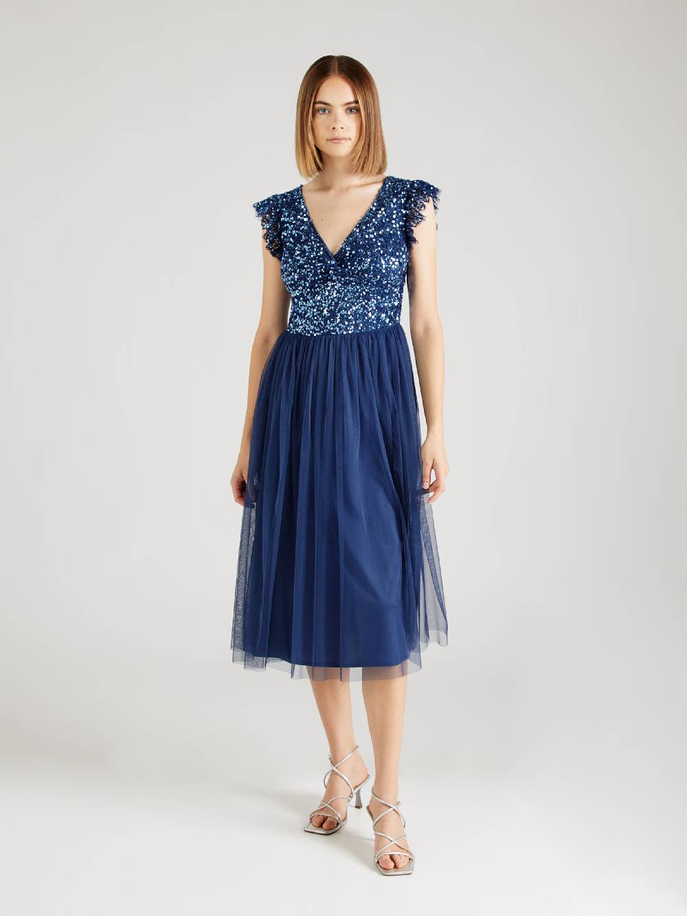 Maya Deluxe Cocktail Dress in Navy Online