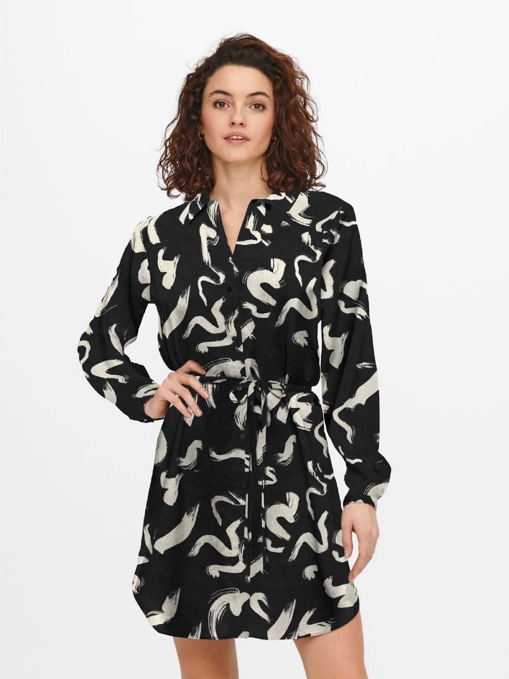 ONLY Shirt Dress 'ONLNOVA' in Black Verkauf