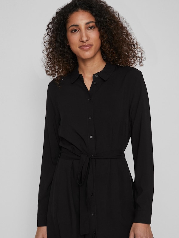 VILA Shirt Dress 'Paya' in Black Schlussverkauf
