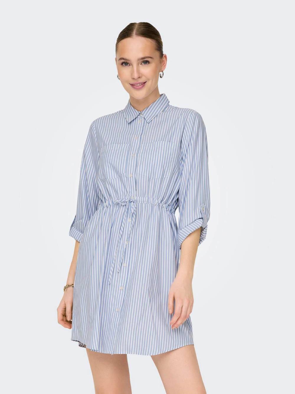 ONLY Shirt Dress 'SARAH' in White Sonderangebot