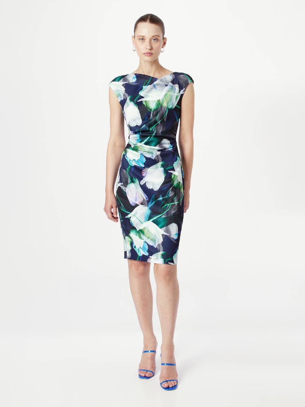 SWING Sheath Dress in Marine Blue Online Outlet