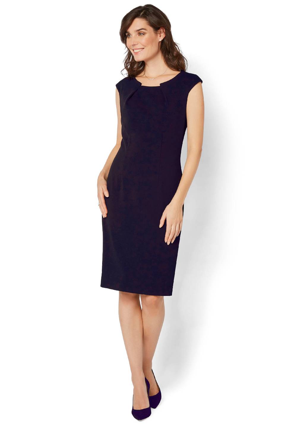 Select By Hermann Lange Sheath Dress in Marine Blue Zeitlich begrenztes Angebot