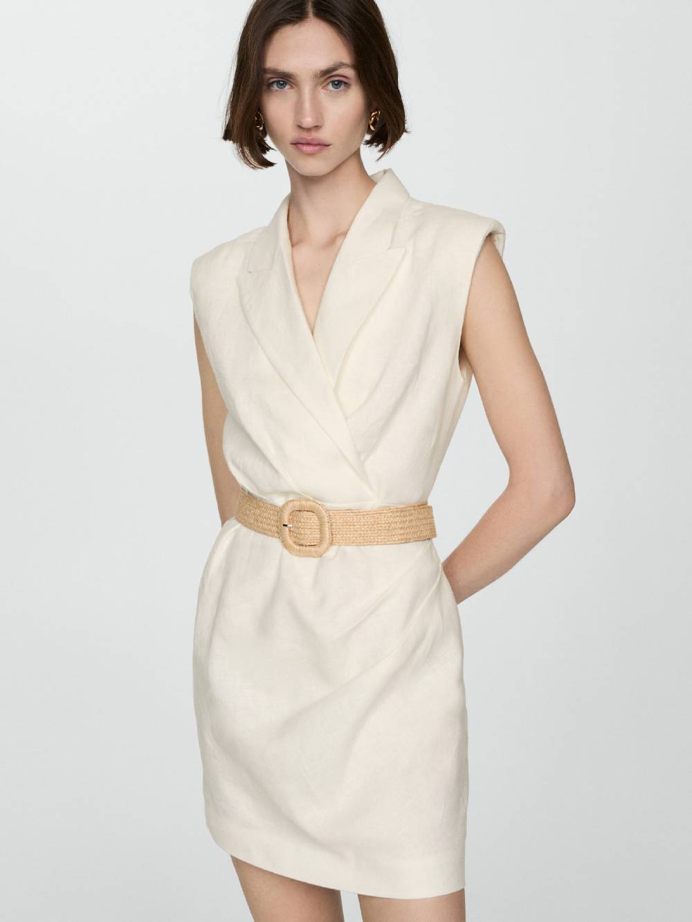 MANGO Sheath Dress 'GIORGI' in Wool White Exklusive Angebote