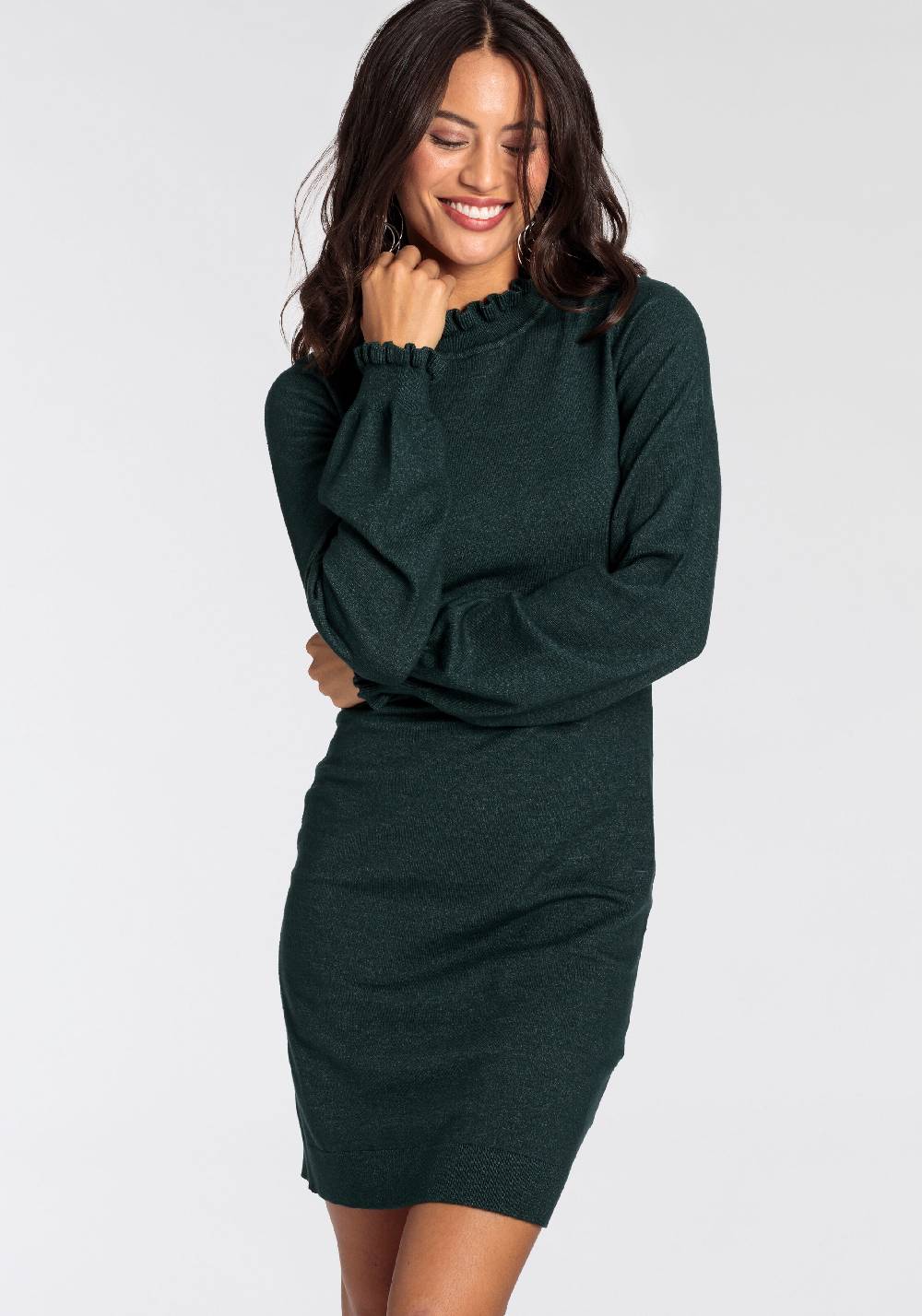 LAURA SCOTT Knitted dress in Petrol Rabatt