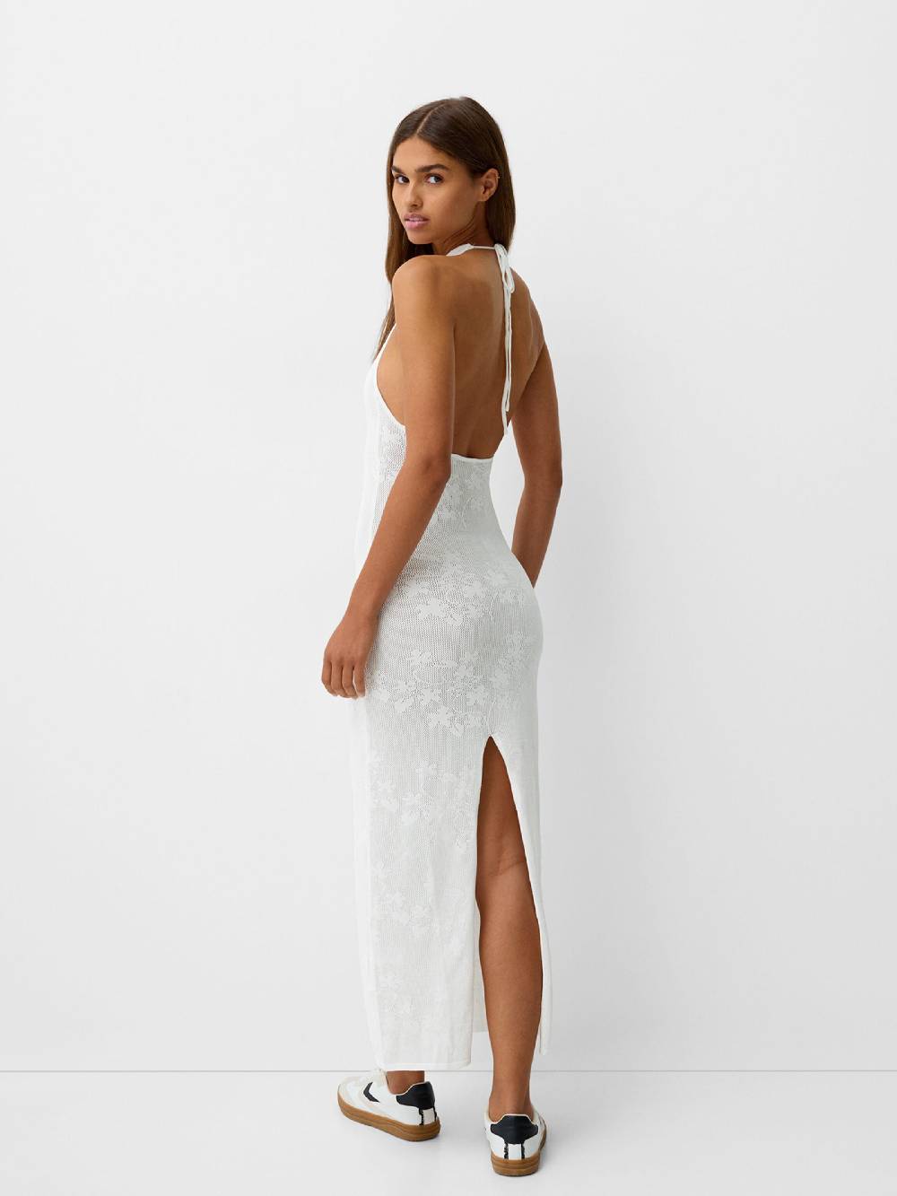 Bershka Knitted dress in Off White Black Friday