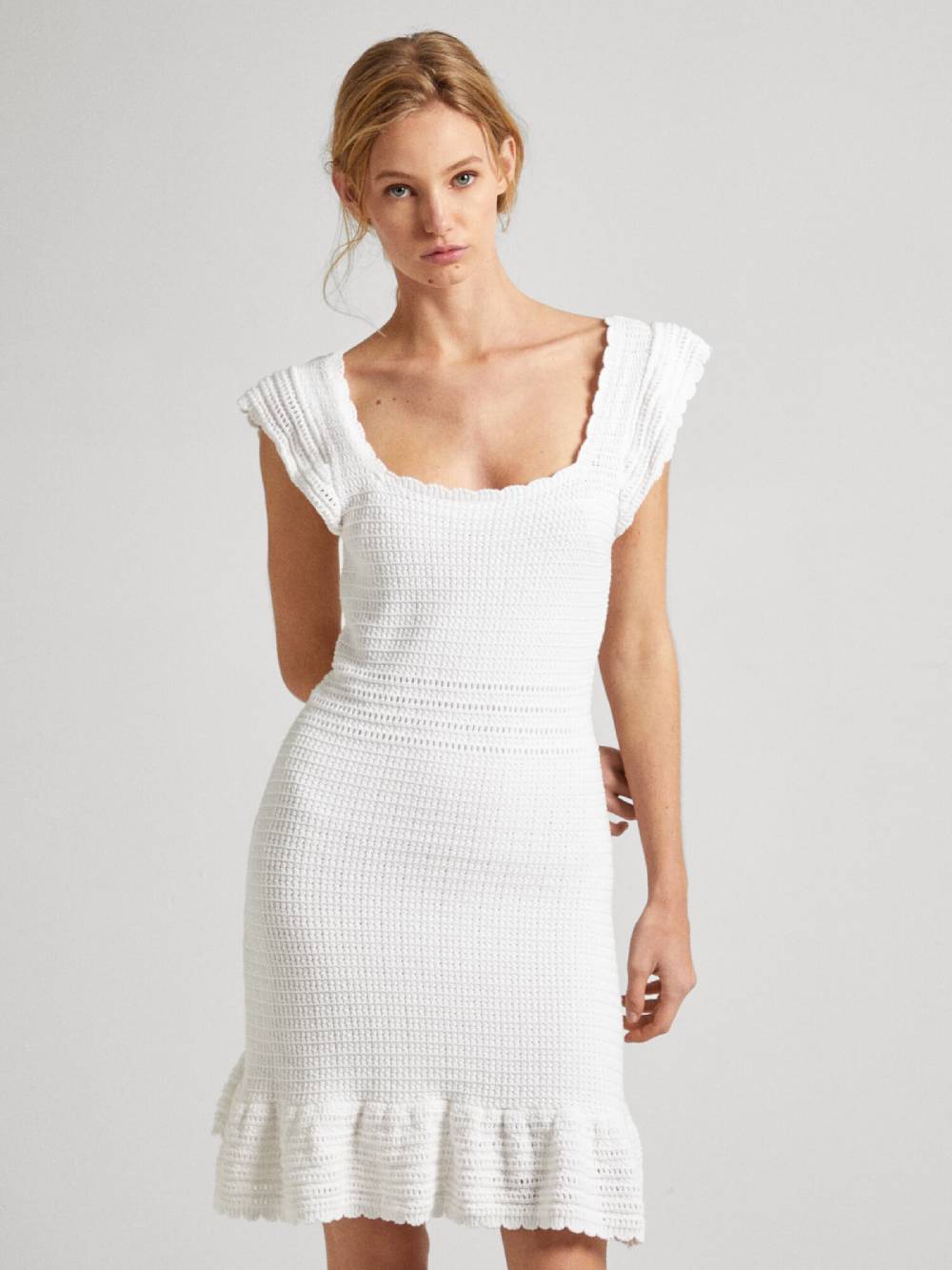 Pepe Jeans Knitted dress ' GESA ' in White Cyber Monday