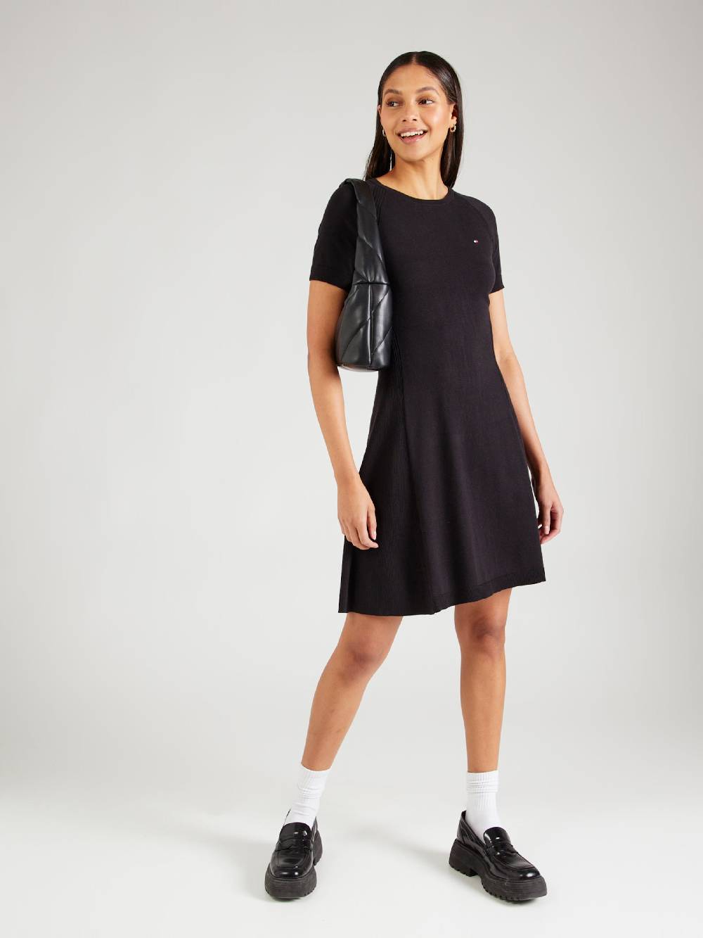 TOMMY HILFIGER Knitted dress in Black Osterangebot