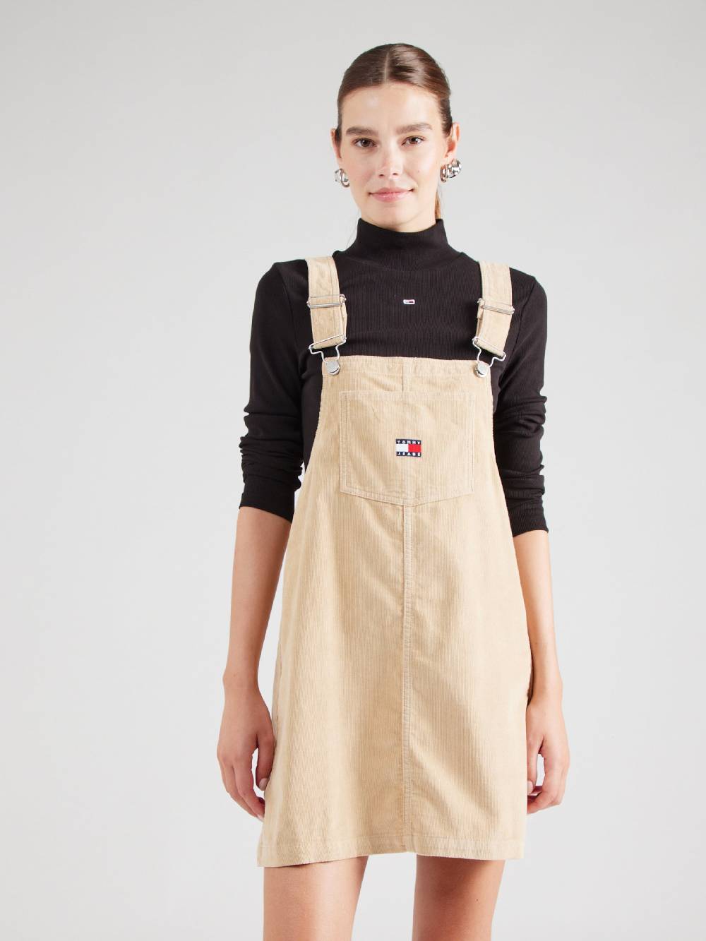 Tommy Jeans Overall Skirt in Sand Online Outlet