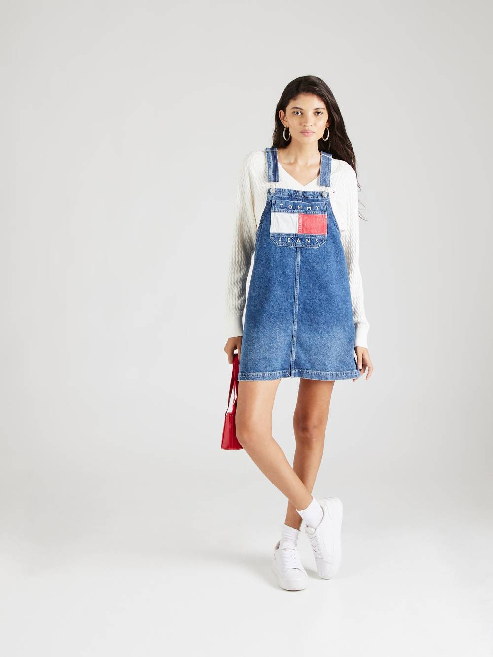 Tommy Jeans Overall Skirt 'PINAFORE' in Blue Denim Große Rabatte