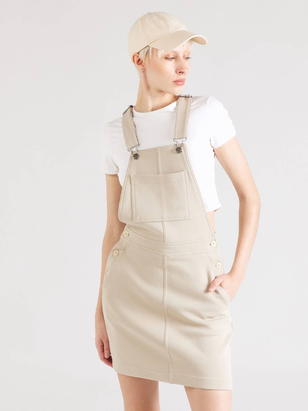 CONVERSE Overall Skirt 'Chevron Salopette' in Sand Begrenzte Freigabe