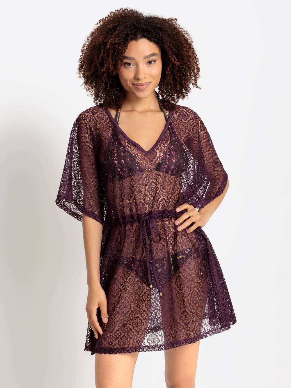 BRUNO BANANI Beach Dress in Bordeaux Schlussverkauf