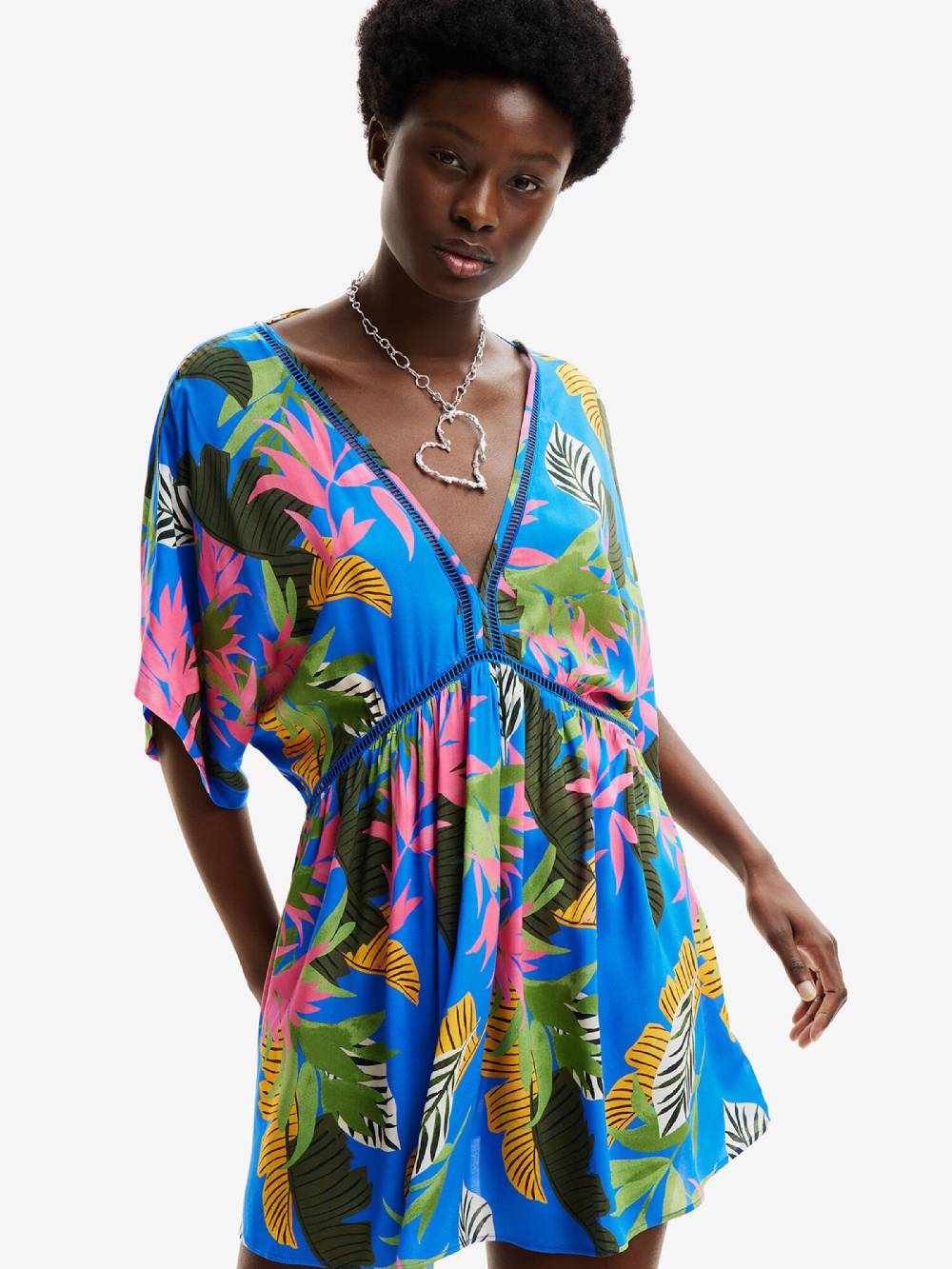 Desigual Beach Dress in Azure Begrenztes Angebot
