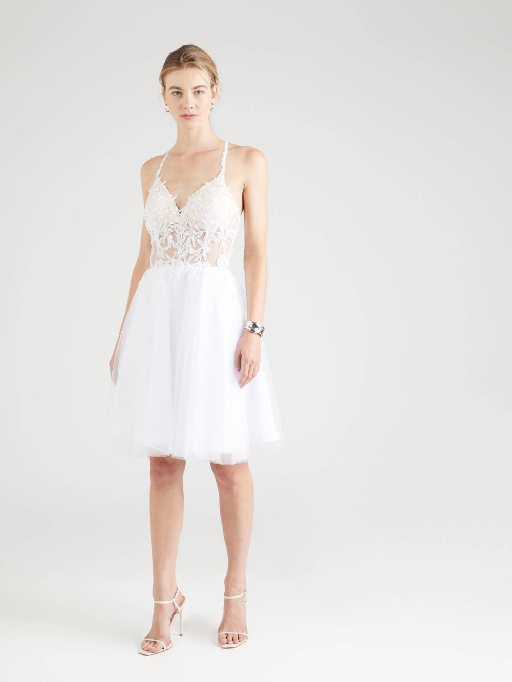 Unique Cocktail Dress in White Valentinstagsangebot