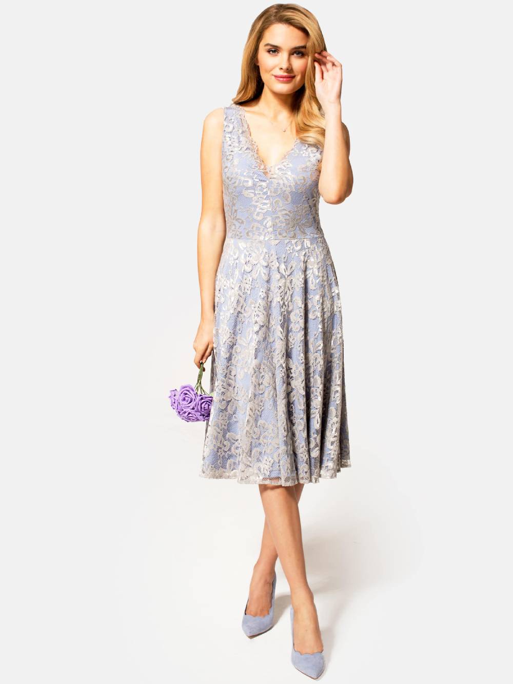 HotSquash Cocktail Dress in Silver Lagerräumung