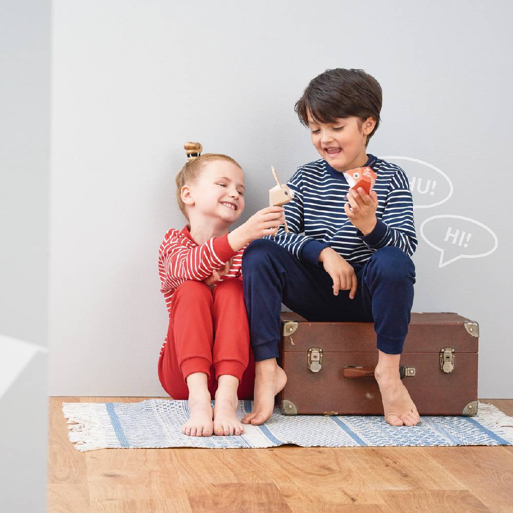 LIVING CRAFTS - Kinderschlafanzug - White/Navy Striped Online Outlet