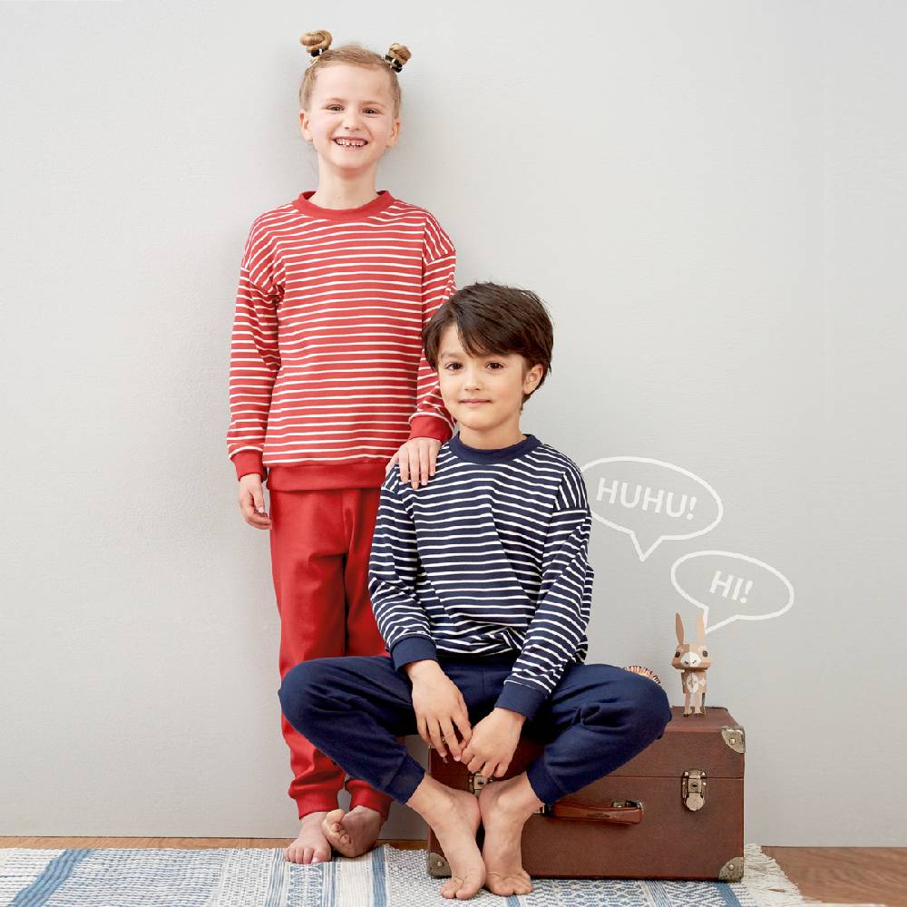 LIVING CRAFTS - Kinderschlafanzug - White/Red Striped Saisonale Angebote