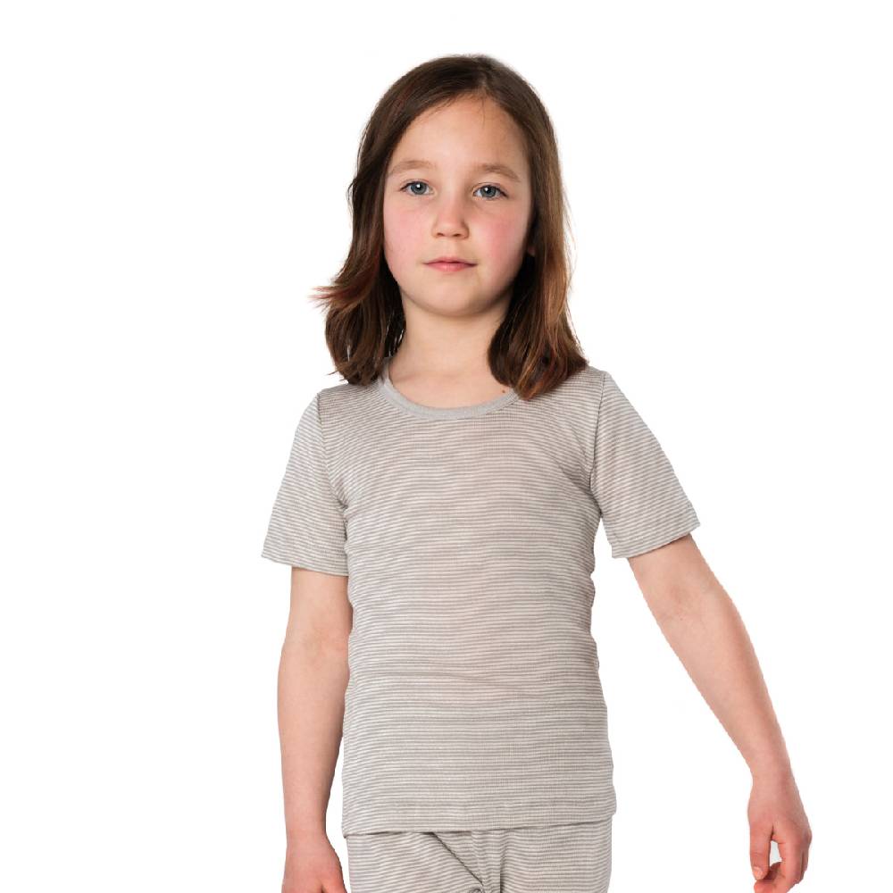 LIVING CRAFTS - Kurzarm-Shirt - Grey/Natural Striped Tiefpreis